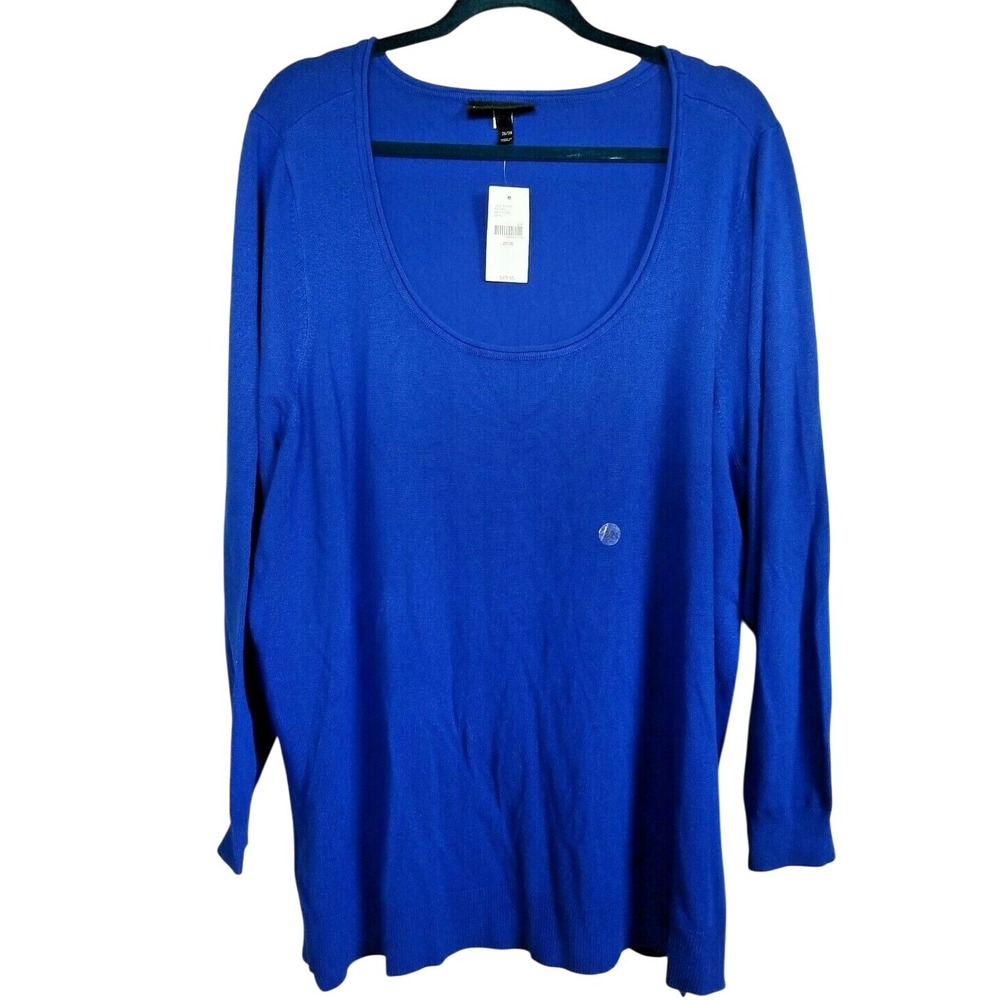 Lane Bryant 26/28 Lightweight Sweater Royal‎ Blue Rayon/Nylon NWT RV $50